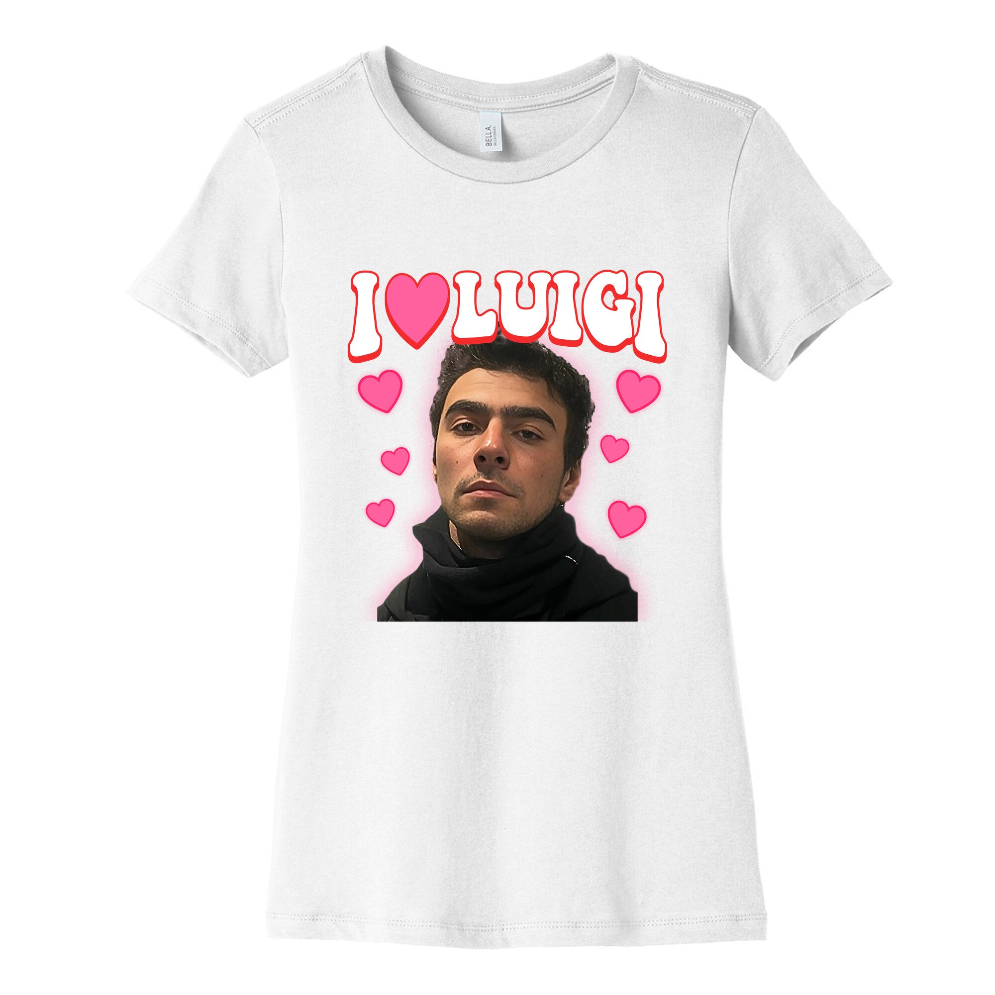 I Love Luigi Mangione Womens Cotton Tee